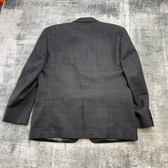 Ralph Lauren Blazer Jacket Mens 44S Gray Blue Plaid Sport Coat Wool Academia - Picture 7 of 13
